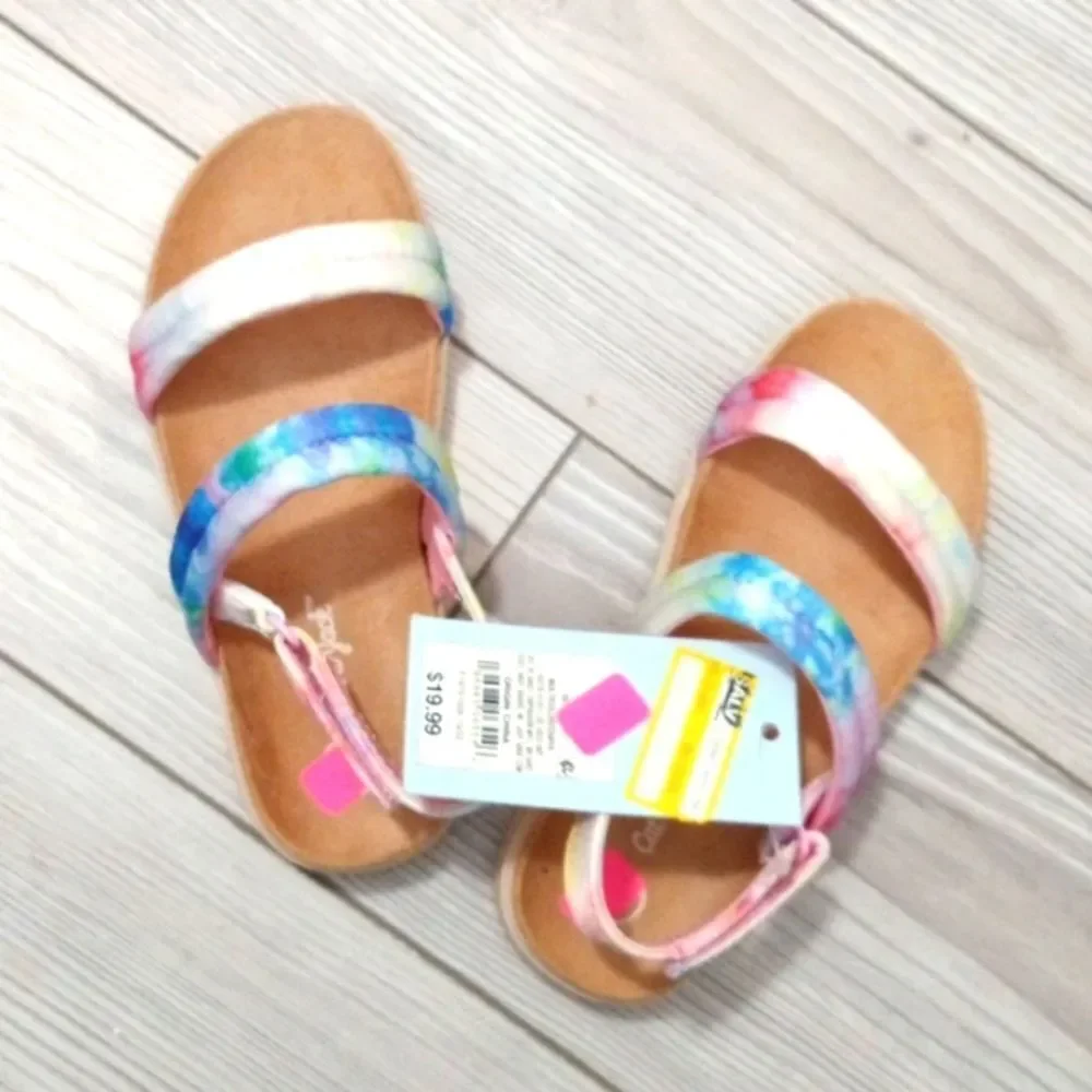 (54-3310)   Cat & Jack Chaya Multicolor Sandals Sz 6